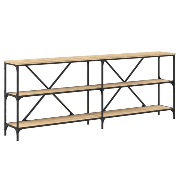 Konsolbord sonoma-ek 200x30x75 cm konstruerat trä och järn