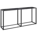 Miniatyrbild 2 av 2: Konsolbord svart marmor 160x35x75,5 cm härdat glas