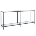 Miniatyrbild 2 av 2: Konsolbord vit 180x35x75,5 cm härdat glas