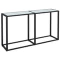 Miniatyrbild 2 av 2: Konsolbord vit marmor 140x35x75,5 cm härdat glas