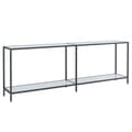 Miniatyrbild 2 av 2: Konsolbord vit 220x35x75,5 cm härdat glas