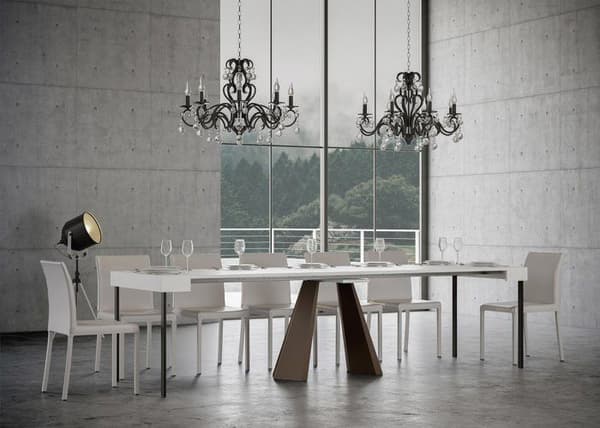 Konsol förlängningsbar 90x40/300 cm Diamante Frêne Blanc ram Björn