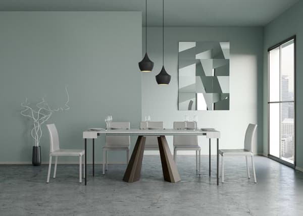 Konsol förlängningsbar 90x40/300 cm Diamante Frêne Blanc ram Björn