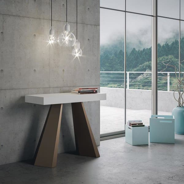 Konsol förlängningsbar 90x40/300 cm Diamante Frêne Blanc ram Björn