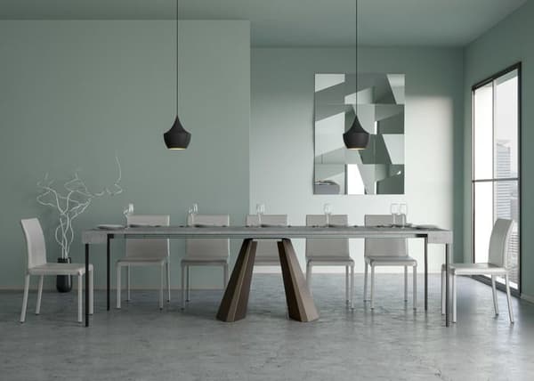Konsolutbyggbar 90x40/300 cm Diamante Grå Betong ram Björn