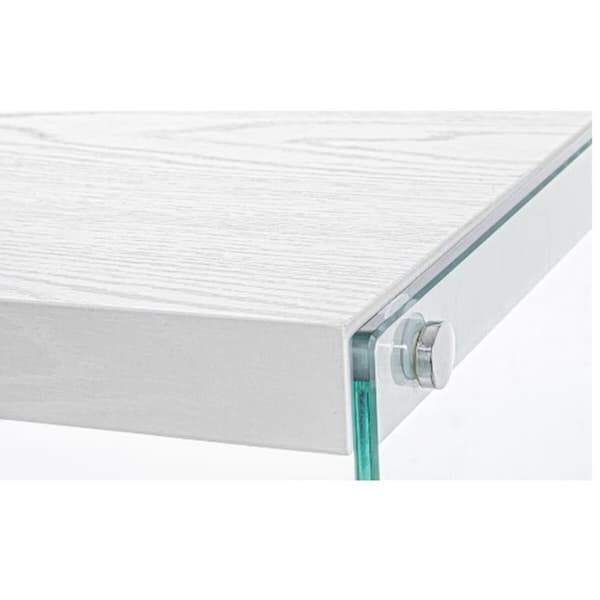 Pelikonsoli DKD Home Decor Valkoinen Läpinäkyvä Kristalli Puu MDF 120 x 40 x 76 cm (1 osaa)
