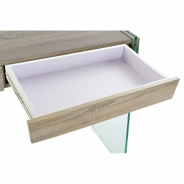 Sidobord DKD Home Decor Transparent Naturell Trä Glas Trä MDF 120 x 40 x 76 cm