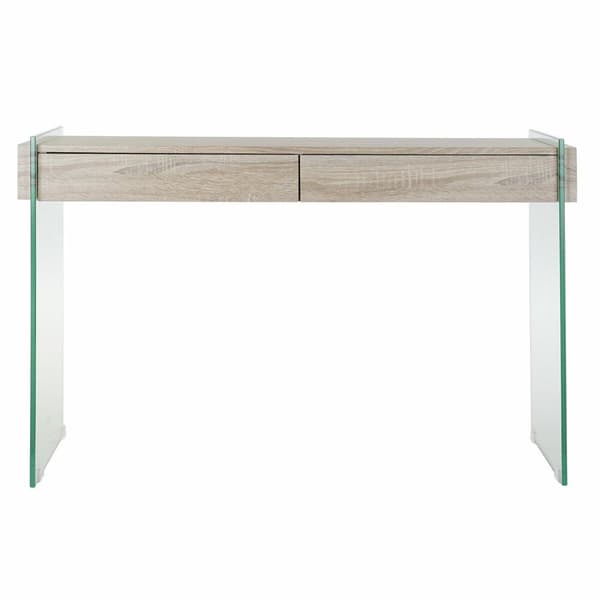 Sidobord DKD Home Decor Transparent Naturell Trä Glas Trä MDF 120 x 40 x 76 cm