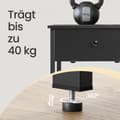 Miniatyrbild 4 av 5: Sidobord - med låda och bräde - ebenholts svart
