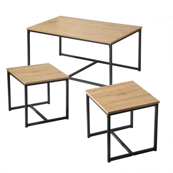 Lot de 3 tables basses gigognes L100 cm - LENNY