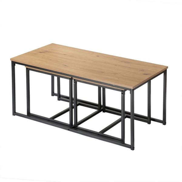 Lot de 3 tables basses gigognes L100 cm - LENNY