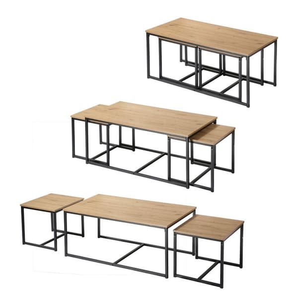 Lot de 3 tables basses gigognes L100 cm - LENNY
