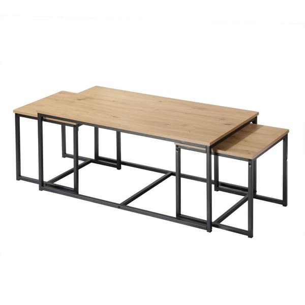 Lot de 3 tables basses gigognes L100 cm - LENNY