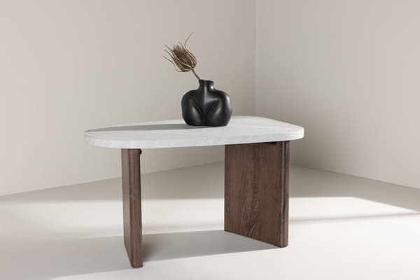 FURNLUX SIDOBORD GRONVIK VALNÖT & MARMORGRÅ 45CM