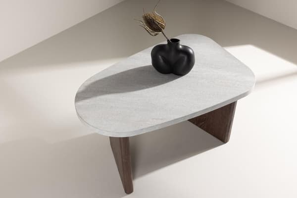 FURNLUX SIDOBORD GRONVIK VALNÖT & MARMORGRÅ 45CM