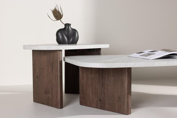 FURNLUX SIDOBORD GRONVIK VALNÖT & MARMORGRÅ 45CM