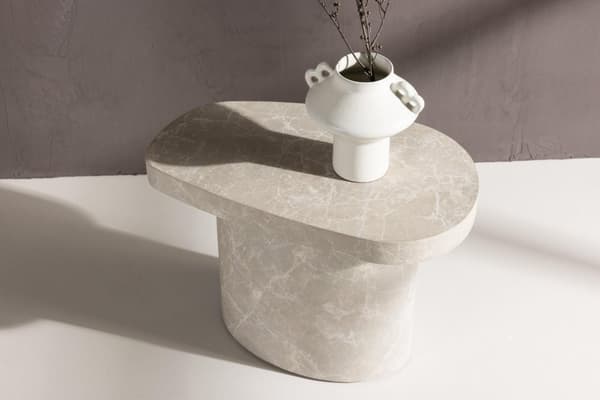 FURNLUX SIDOBORD BASTAD MARMORGRÅ 30CM