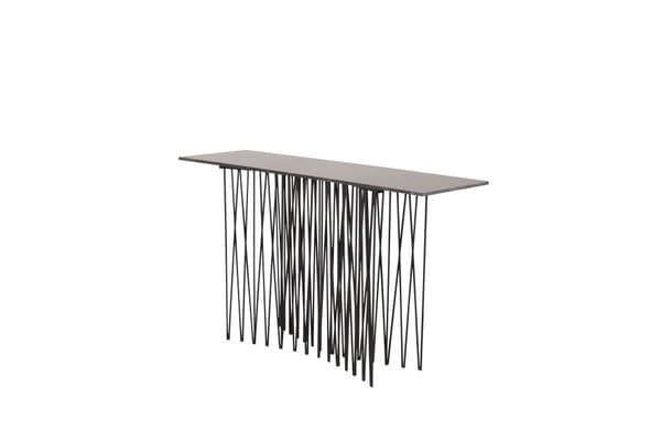 FURNLUX SIDOBORD STENMARMOR SVART & SVART 37CM