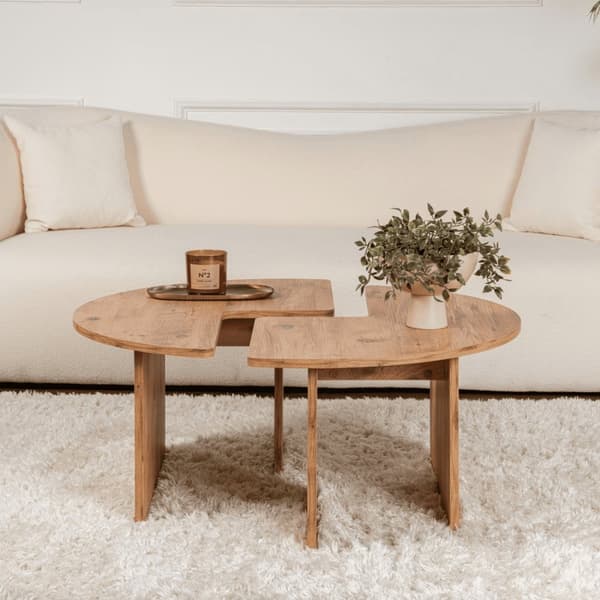 Lot de 2 tables basses L90 cm - MOIRA