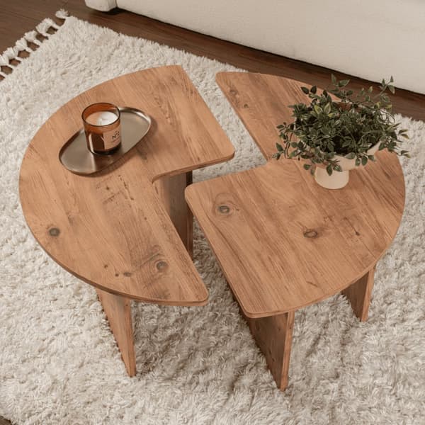 Lot de 2 tables basses L90 cm - MOIRA