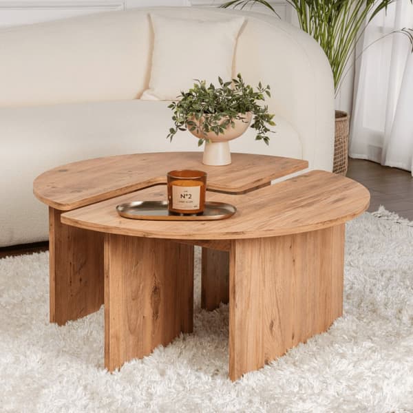Lot de 2 tables basses L90 cm - MOIRA