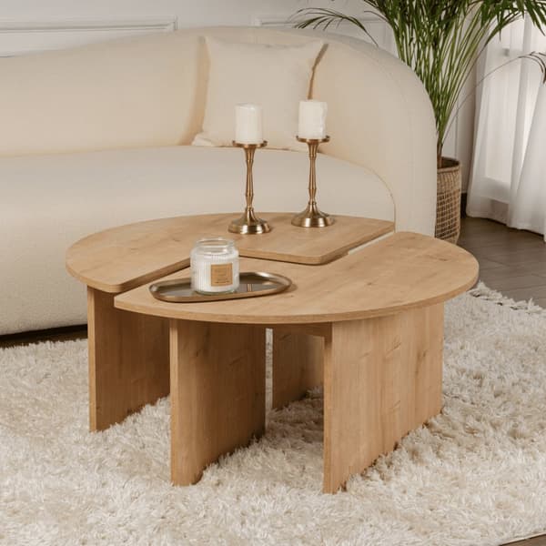 Lot de 2 tables basses L90 cm - MOIRA