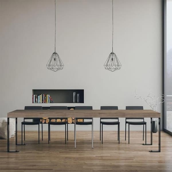 Förlängningsbar konsolbord TECNO PREMIUM i natur ek med fulla förlängningar 90x40/300 cm