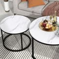 Miniatyrbild 3 av 6: Rund Kaffeebord - ARHATREYA - Set med 2 - MDF - Träytelse - Modern Design