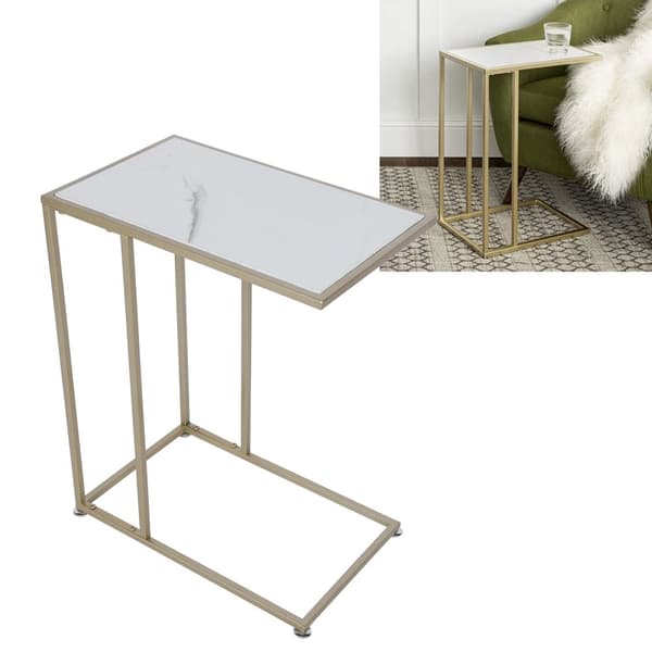 Moderne C-formet sidebord, stilfuldt design, pladsbesparende, nem montering