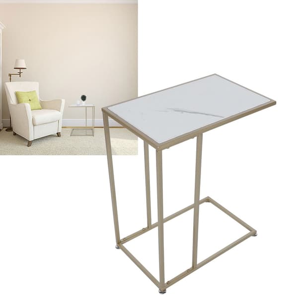 Moderne C-formet sidebord, stilfuldt design, pladsbesparende, nem montering