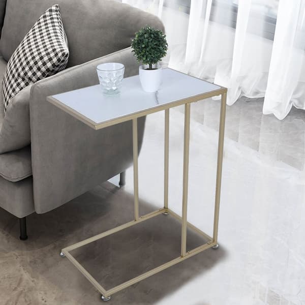 Moderne C-formet sidebord, stilfuldt design, pladsbesparende, nem montering