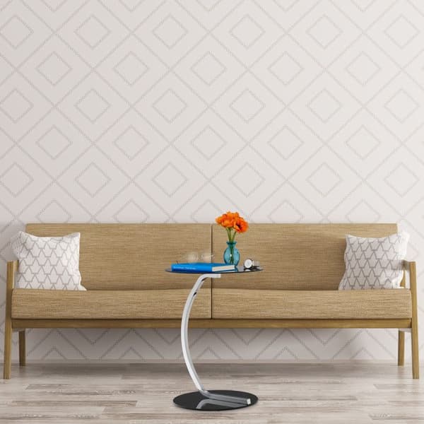 Relaxdays sidobord, runt, för vardagsrum, modern design, glas och metall, HxD; Den svarta serveringsvagnen, 50 x 40 cm