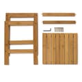 Miniatyrbild 6 av 6: Relaxdays Bamboo Pall Plant Bord Badrumspall HxBxD: 40 x 28 x 32 cm Dekorativt sidobord, Nature