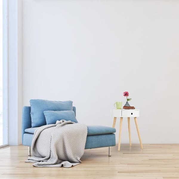 Relaxdays Rund soffbord, Låda, Skandinavisk design, HxØ: 52 x 40 cm, Trä, Vit