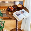 Miniatyrbild 2 av 6: Bomclap Litet Drinkbord Soffbord – Sängbord i Modern Stil med Träben för Vardagsrum, Sovrum & Badrum