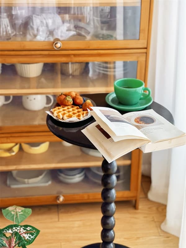 Bomclap Litet Drinkbord Soffbord – Sängbord i Modern Stil med Träben för Vardagsrum, Sovrum & Badrum