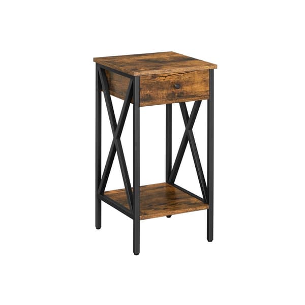 Sängbord vintage brun-svart