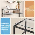 Miniatyrbild 3 av 5: Rootz Console Table - Ingångsbord - Sofa Table - Stylish & Su tble - Black Metal & Glass - 100cm x 35 cm x 80 cm