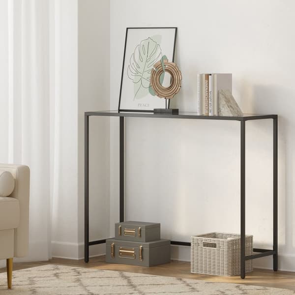Rootz Console Table - Sofatic - Sidobord - Hållbar metall & glas - 100 cm x 35 cm x 80 cm