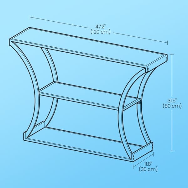 Rootz Flurt Console Table - Hallway Table - Entryway Table - Rumbesparende design - 120 cm x 30 cm x 80 cm