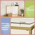 Miniatyrbild 3 av 5: Rootz Gold Console Table - Sofatic - Sidobord - Hållbart glas - Metallram - 100 cm x 35 cm x 80 cm