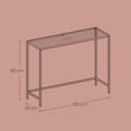 Miniatyrbild 5 av 5: Rootz Gold Console Table - Sofatic - Sidobord - Hållbart glas - Metallram - 100 cm x 35 cm x 80 cm
