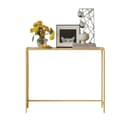 Miniatyrbild 1 av 5: Rootz Gold Console Table - Sofatic - Sidobord - Hållbart glas - Metallram - 100 cm x 35 cm x 80 cm