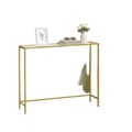 Miniatyrbild 1 av 6: Rootz Subsis Console Table - Hard Glass - Sofatic - Elegant Design - 20x100x80cm Guldtransparent