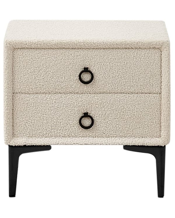 Natbord med 2 skuffer SEZANNE Boucle Off-white Lumarko!