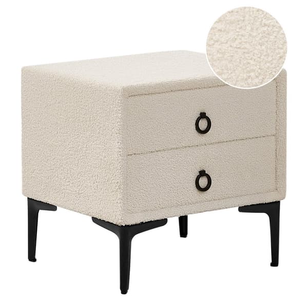 Natbord med 2 skuffer SEZANNE Boucle Off-white Lumarko!