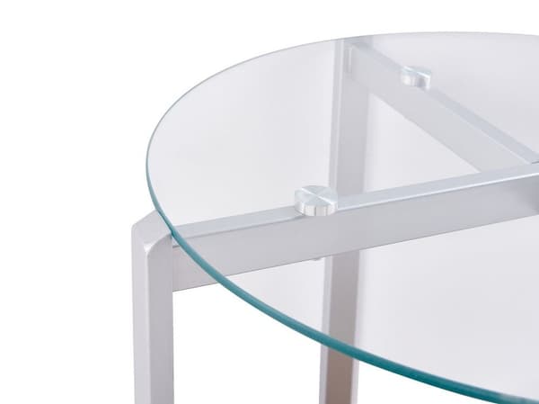 Sidebord i glas, lyst træ med sølv LOVELL Lumarko!