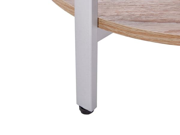 Sidebord i glas, lyst træ med sølv LOVELL Lumarko!