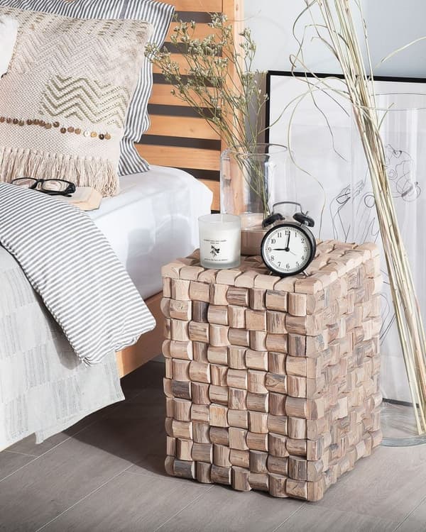 CAJEME Sidobord Teak Ljusbrun Lumarko!
