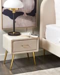 Miniatyrbillede 2 af 9: FLAYAT Sengebord Velour Lys Beige Lumarko!